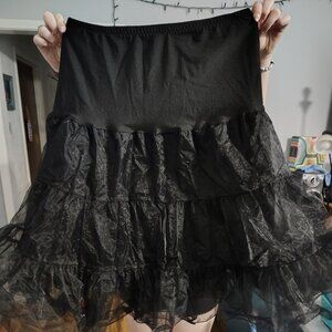 1950s Vintage Knee Length Crinoline Petticoat - Black - Size Large